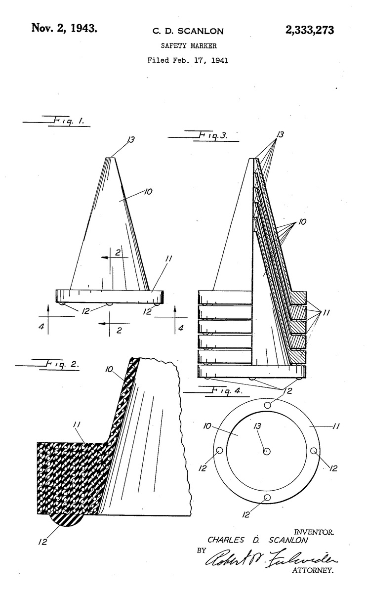 U.S. Patent 2333273A, safety marker.
